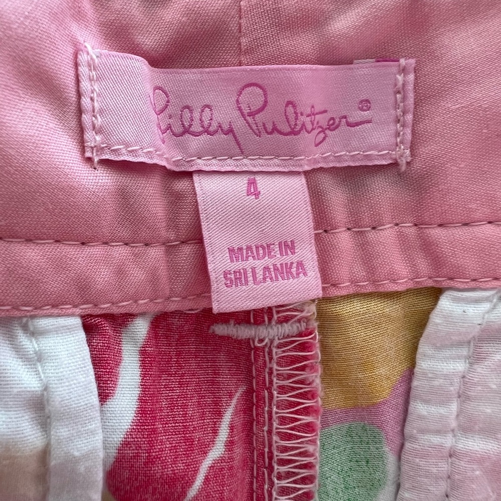 Lilly Pulitzer Floral Print Cotton Shorts in Pink, Green, Yellow, Red, Blue - Picture 5 of 9